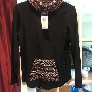 Chaps NWT Black Striped Top Women's S